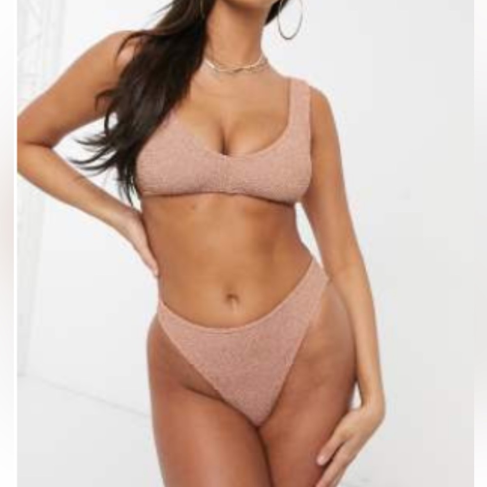 ASOS x Crinkle Ruched Bond Eye type bikini - size 4/S